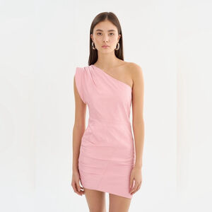 $445 LAMARQUE Corey Lambskin Leather Dress Large